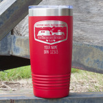 Texas Highland Lakes Airstream Club Logo 20 oz Stainless Steel Tumbler - Red - Single-Sided