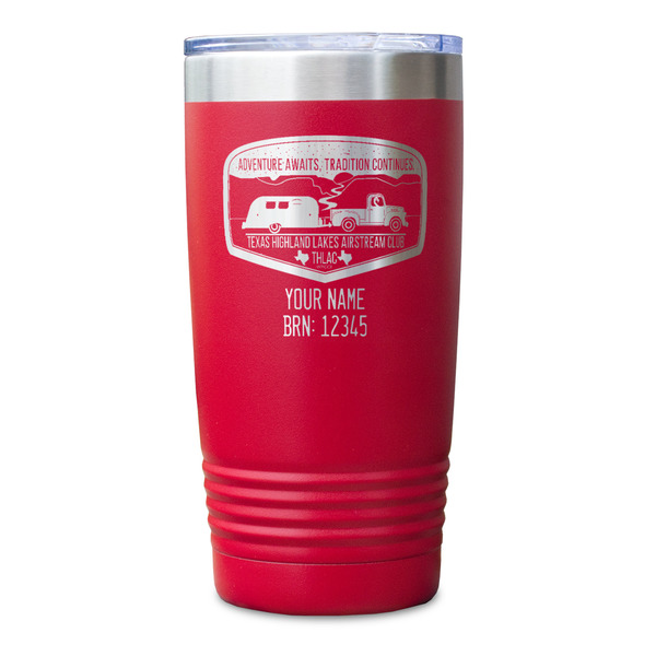 Texas Highland Lakes Airstream Club Logo Red Polar Camel Tumbler - 20oz - Single Sided - Approval