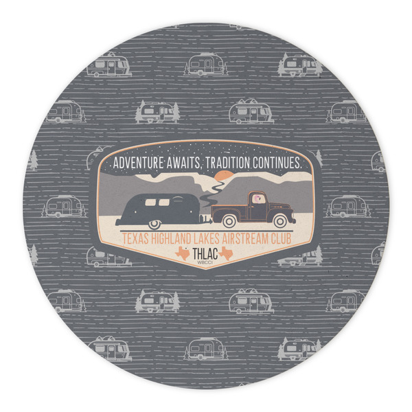 Texas Highland Lakes Airstream Club Logo Round Paper Coaster - Approval