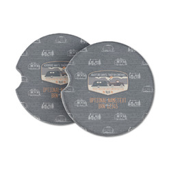 Texas Highland Lakes Airstream Club Logo Sandstone Car Coasters