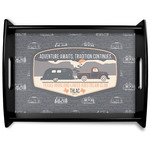 Texas Highland Lakes Airstream Club Logo Black Wooden Tray - Large