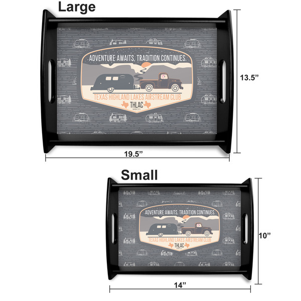 Texas Highland Lakes Airstream Club Logo Serving Tray Black Sizes