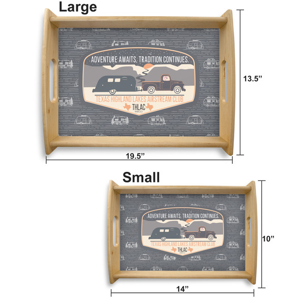 Texas Highland Lakes Airstream Club Logo Serving Tray Wood Sizes