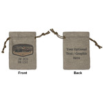 Texas Highland Lakes Airstream Club Logo Burlap Gift Bag - Small - Double-Sided