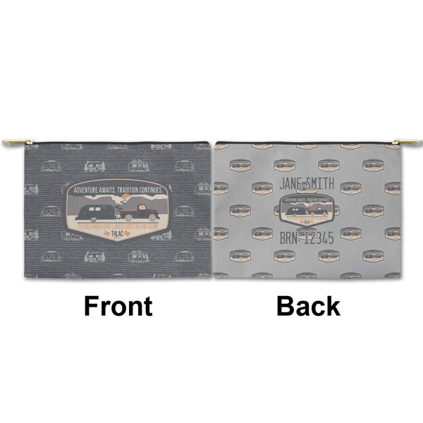 Texas Highland Lakes Airstream Club Logo Small Zipper Pouch Approval (Front and Back)