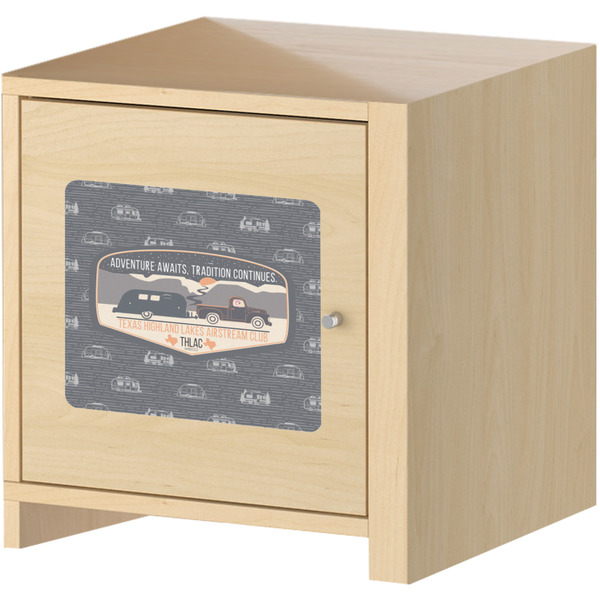 Texas Highland Lakes Airstream Club Logo Square Wall Decal on Wooden Cabinet