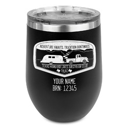 Texas Highland Lakes Airstream Club Logo Stemless Stainless Steel Wine Tumbler