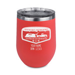 Texas Highland Lakes Airstream Club Logo Stemless Stainless Steel Wine Tumbler - Coral - Single-Sided