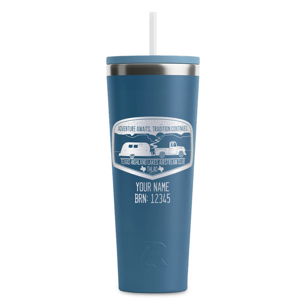 Custom Texas Highland Lakes Airstream Club Logo RTIC Everyday Tumbler with Straw - 28oz