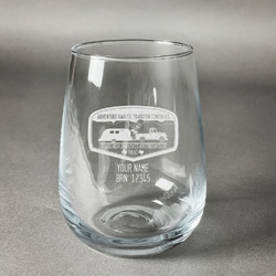 Texas Highland Lakes Airstream Club Logo Stemless Wine Glass - Laser Engraved
