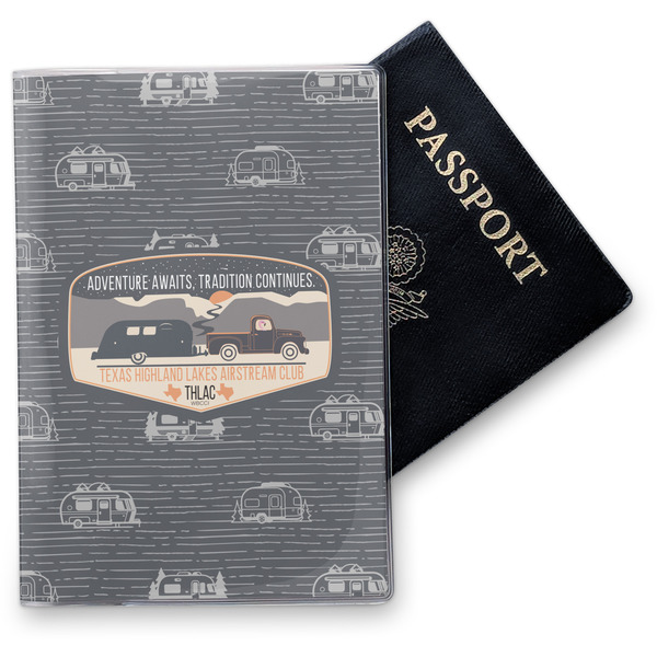 Custom Texas Highland Lakes Airstream Club Logo Passport Holder - Vinyl Cover