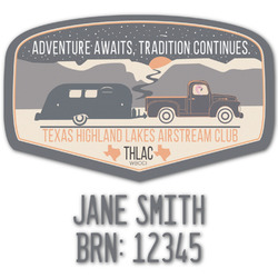 Texas Highland Lakes Airstream Club Logo Graphic Decal - Custom Sizes