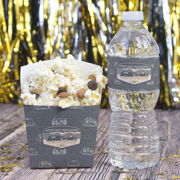 Texas Highland Lakes Airstream Club Logo Water Bottle Label - w/ Favor Box