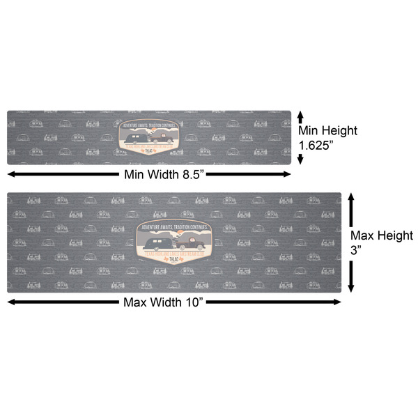 Texas Highland Lakes Airstream Club Logo Water Bottle Labels w/ Dimensions