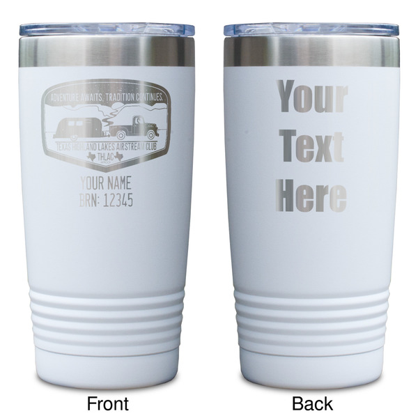 Texas Highland Lakes Airstream Club Logo White Polar Camel Tumbler - 20oz - Double Sided - Approval