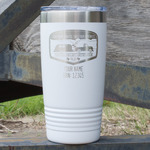 Texas Highland Lakes Airstream Club Logo 20 oz Stainless Steel Tumbler - White - Single-Sided