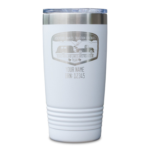Texas Highland Lakes Airstream Club Logo White Polar Camel Tumbler - 20oz - Single Sided - Approval