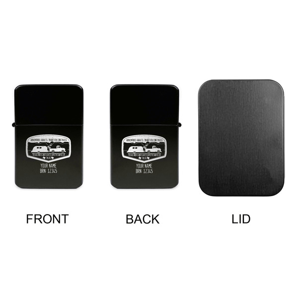 Texas Highland Lakes Airstream Club Logo Windproof Lighters - Black, Double Sided, no Lid - APPROVAL