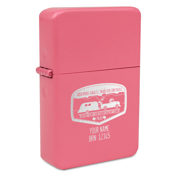 Texas Highland Lakes Airstream Club Logo Windproof Lighters - Pink - Front/Main