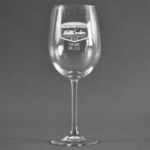 Texas Highland Lakes Airstream Club Logo Wine Glass - Laser Engraved