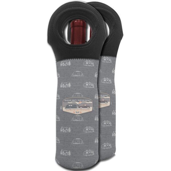 Texas Highland Lakes Airstream Club Logo Wine Tote Bag - Two Bags