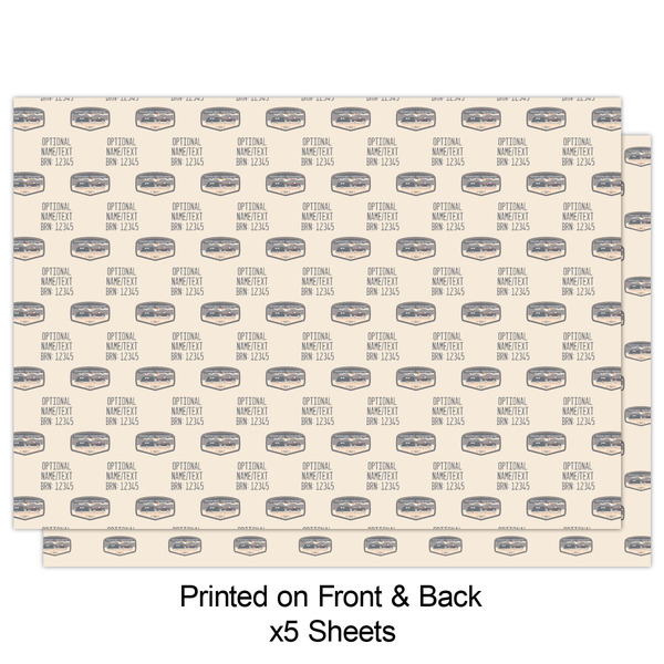 Texas Highland Lakes Airstream Club Logo Wrapping Paper Sheet - Double Sided - Front