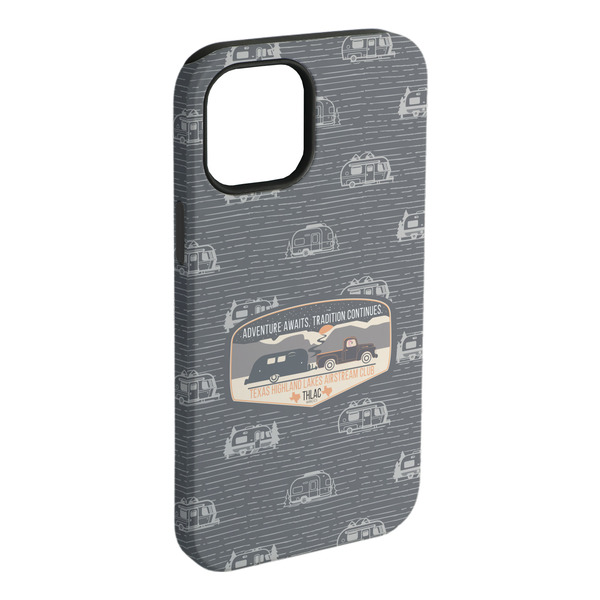 Custom Texas Highland Lakes Airstream Club Logo iPhone Case - Rubber Lined - iPhone 15 Plus