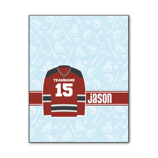 Custom Hockey Wood Print - 11x14 (Personalized)