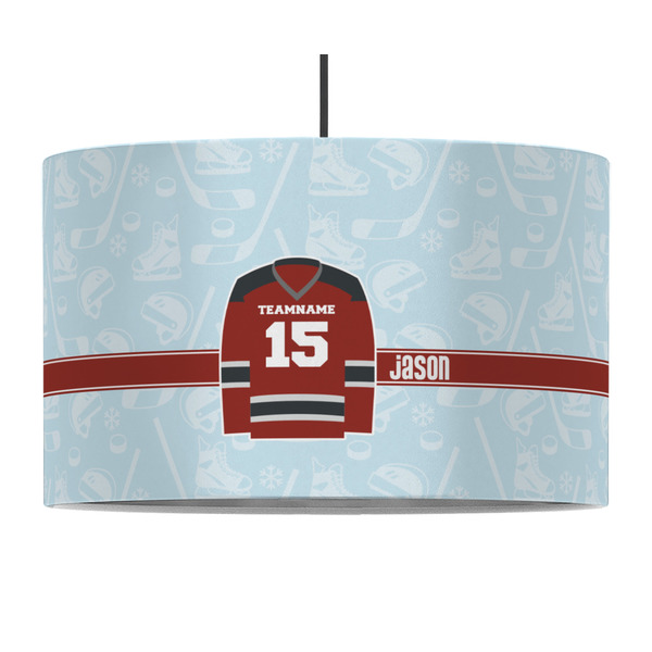 Custom Hockey 12" Drum Pendant Lamp - Fabric (Personalized)