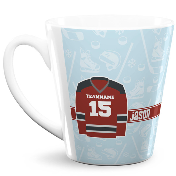 Custom Hockey 12 Oz Latte Mug (Personalized)