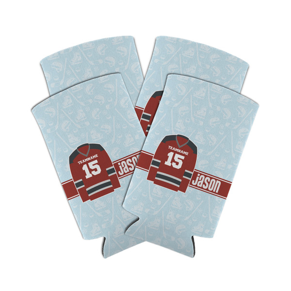 Custom Hockey Can Cooler (tall 12 oz) - Set of 4 (Personalized)