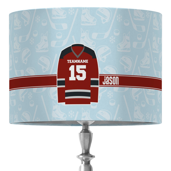 Custom Hockey 16" Drum Lamp Shade - Fabric (Personalized)