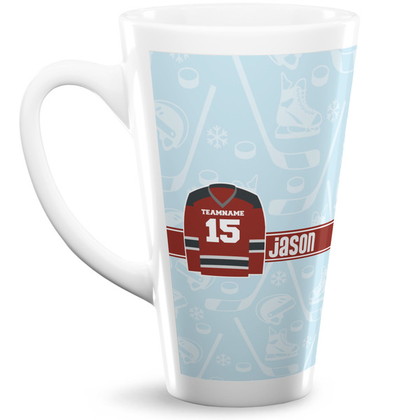 Custom Hockey 16 Oz Latte Mug (Personalized)