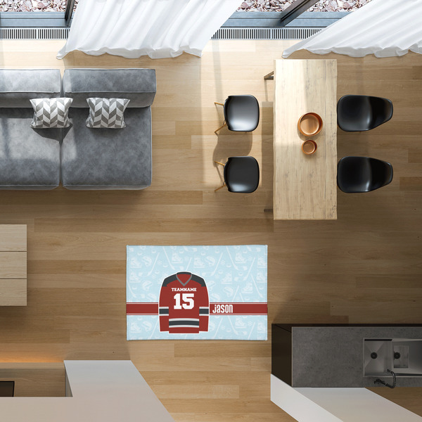 Hockey 2'x3' Indoor Area Rugs - IN CONTEXT