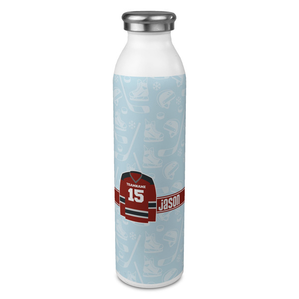 Custom Hockey 20oz Stainless Steel Water Bottle - Full Print (Personalized)