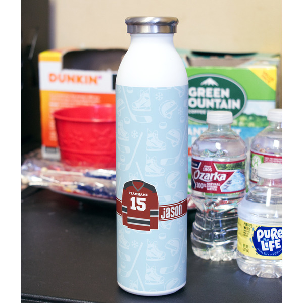 Hockey 20oz Water Bottles - Full Print - In Context