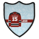 Hockey Iron On Shield Patch B w/ Name and Number