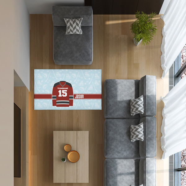 Hockey 3'x5' Indoor Area Rugs - IN CONTEXT