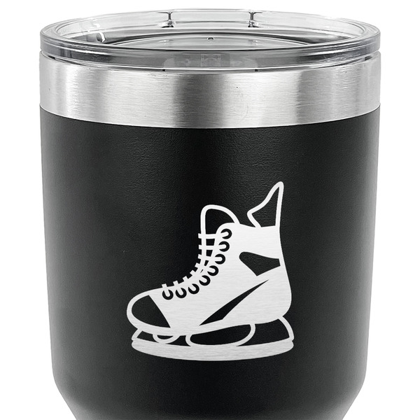 Hockey 30 oz Stainless Steel Ringneck Tumbler - Black - CLOSE UP