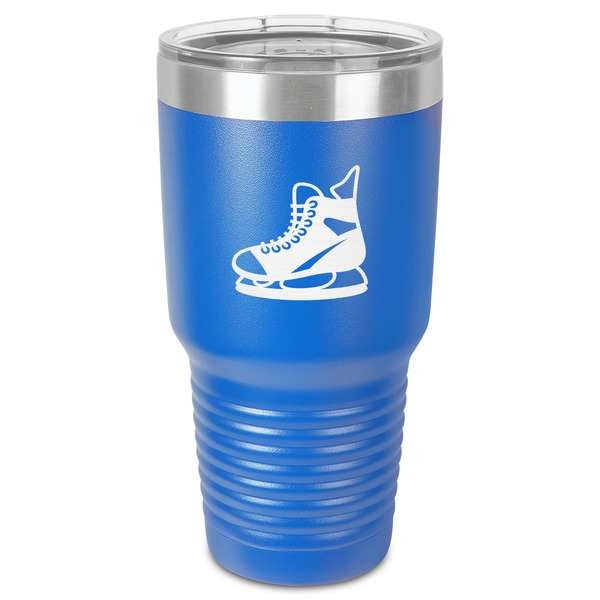 Custom Hockey 30 oz Stainless Steel Tumbler - Royal Blue - Single-Sided