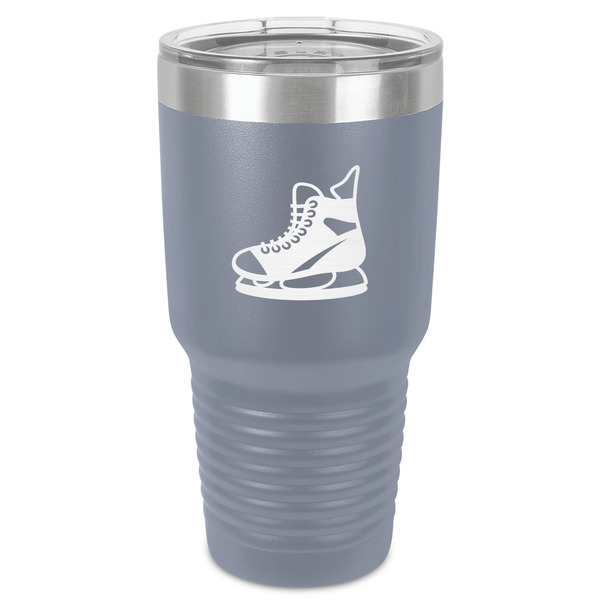 Custom Hockey 30 oz Stainless Steel Tumbler - Grey - Single-Sided