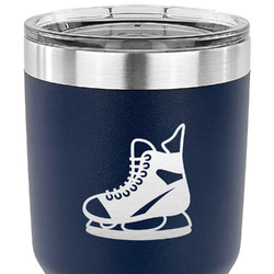 Hockey 30 oz Stainless Steel Tumbler - Navy - Double Sided (Personalized)