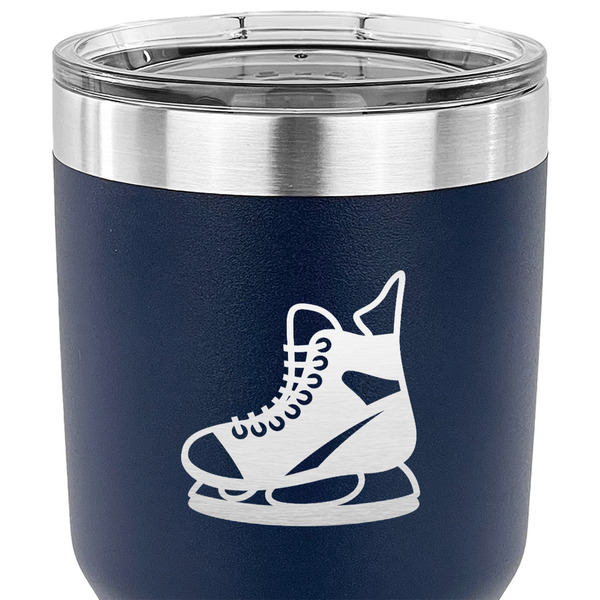 Hockey 30 oz Stainless Steel Ringneck Tumbler - Navy - CLOSE UP