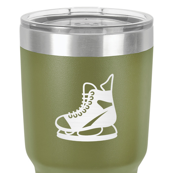 Hockey 30 oz Stainless Steel Ringneck Tumbler - Olive - Close Up