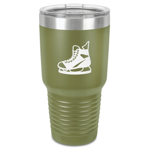 Custom Hockey 30 oz Stainless Steel Tumbler - Olive - Single-Sided