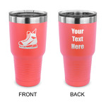 Hockey 30 oz Stainless Steel Tumbler - Coral - Double Sided (Personalized)