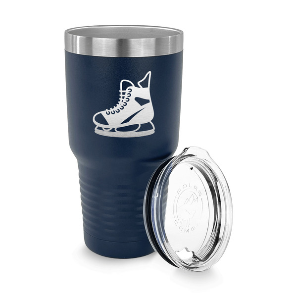 Hockey 30 oz Stainless Steel Ringneck Tumblers - Navy - LID OFF