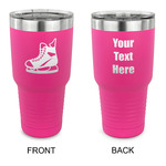Hockey 30 oz Stainless Steel Tumbler - Pink - Double Sided (Personalized)
