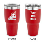 Hockey 30 oz Stainless Steel Tumbler - Red - Double Sided (Personalized)