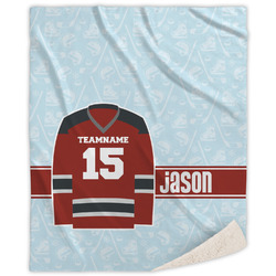 Hockey Sherpa Throw Blanket (Personalized)